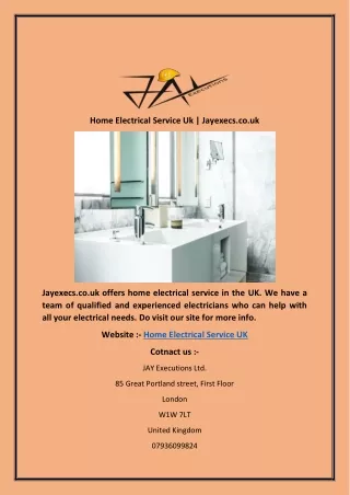 Home Electrical Service Uk | Jayexecs.co.uk