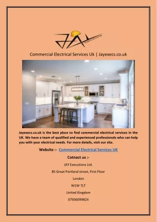 Commercial Electrical Services Uk | Jayexecs.co.uk