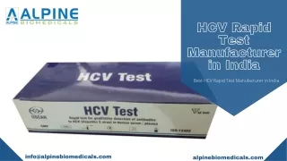 HCV Rapid Test Manufacturer in India