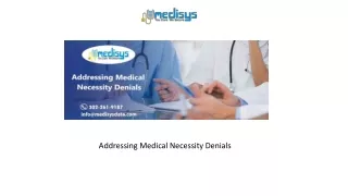 addressing medical necessity denials