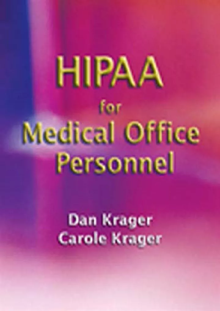 PPT EPUB HIPAA for Medical Office Personnel PowerPoint Presentation