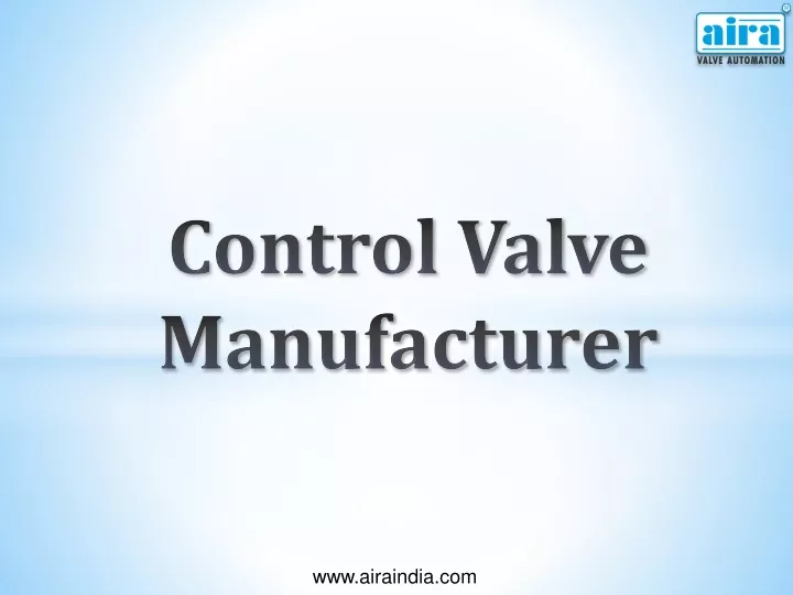 control valve manufacturer