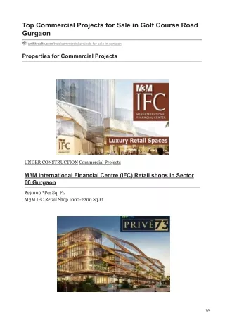 commercial space for sale in Gurgaon