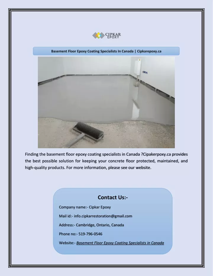 basement floor epoxy coating specialists