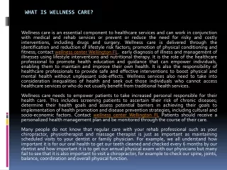 What Is Wellness Care