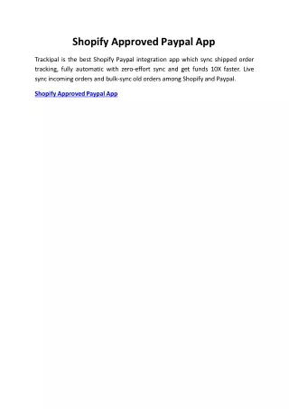shopify approved paypal app