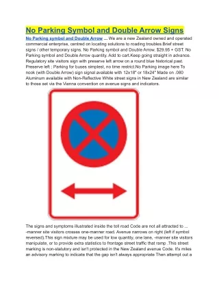 no parking symbol and double arrow signs