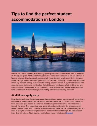 tips to find the perfect student accommodation