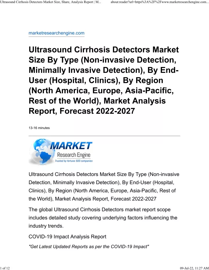 ultrasound cirrhosis detectors market size share