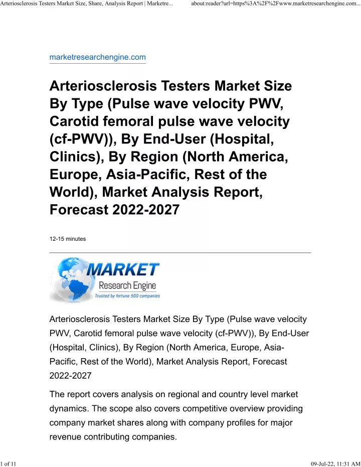 arteriosclerosis testers market size share