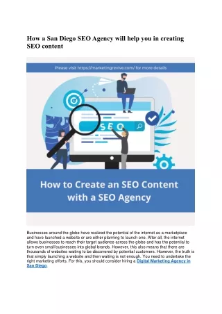 how a san diego seo agency will help