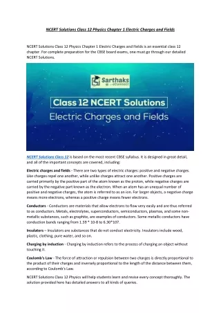 ncert solutions class 12 physics chapter