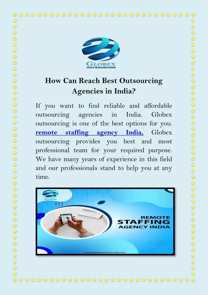how can reach best outsourcing agencies in india