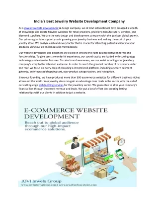 Top Jewelry Website Development Company