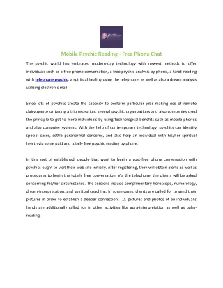 mobile psychic reading free phone chat