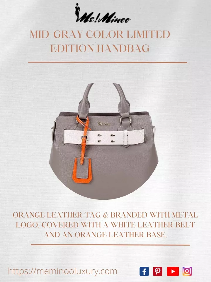 mid gray color limited edition handbag