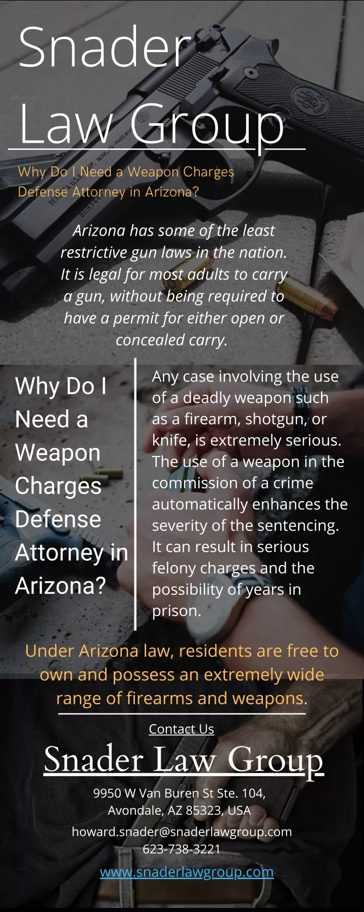 snader law group why do i need a weapon charges