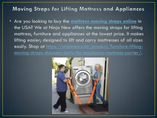 moving straps for lifting mattress and appliances