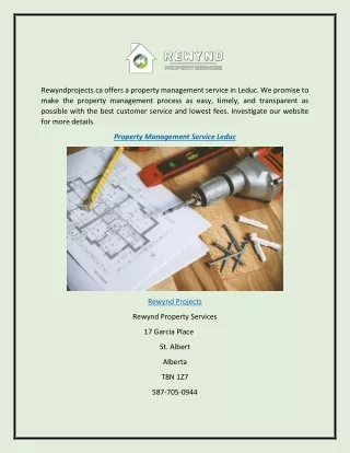 Property Management Service Leduc  Rewyndprojects.ca