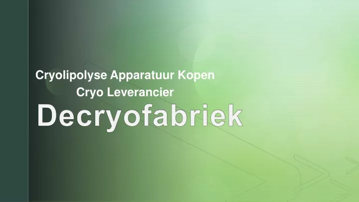 cryolipolyse apparatuur kopen cryo leverancier