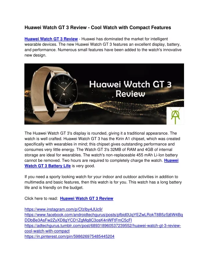 huawei watch gt 3 review cool watch with compact