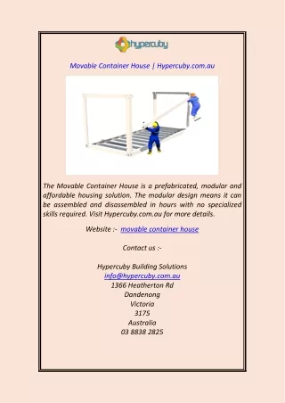 movable container house hypercuby com au