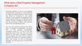 what does a real property management company do
