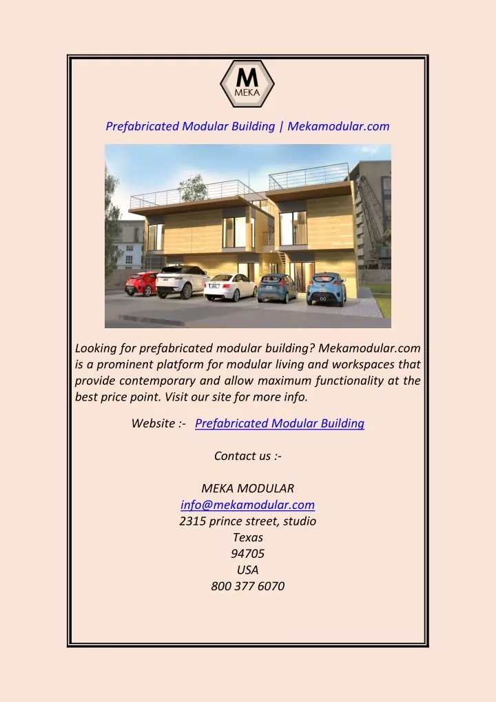 prefabricated modular building mekamodular com