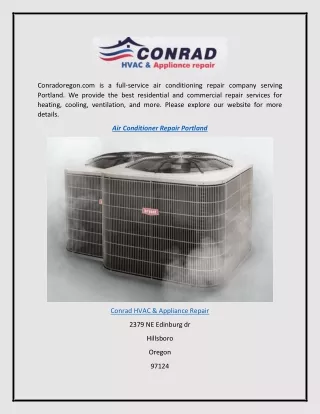 Air Conditioner Repair Portland  Conradoregon.com