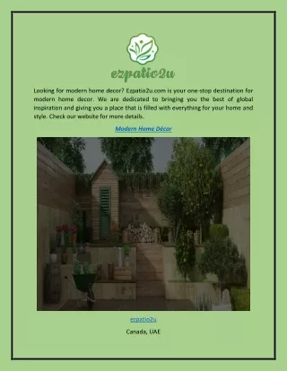 Modern Home Decor  Ezpatio2u.com