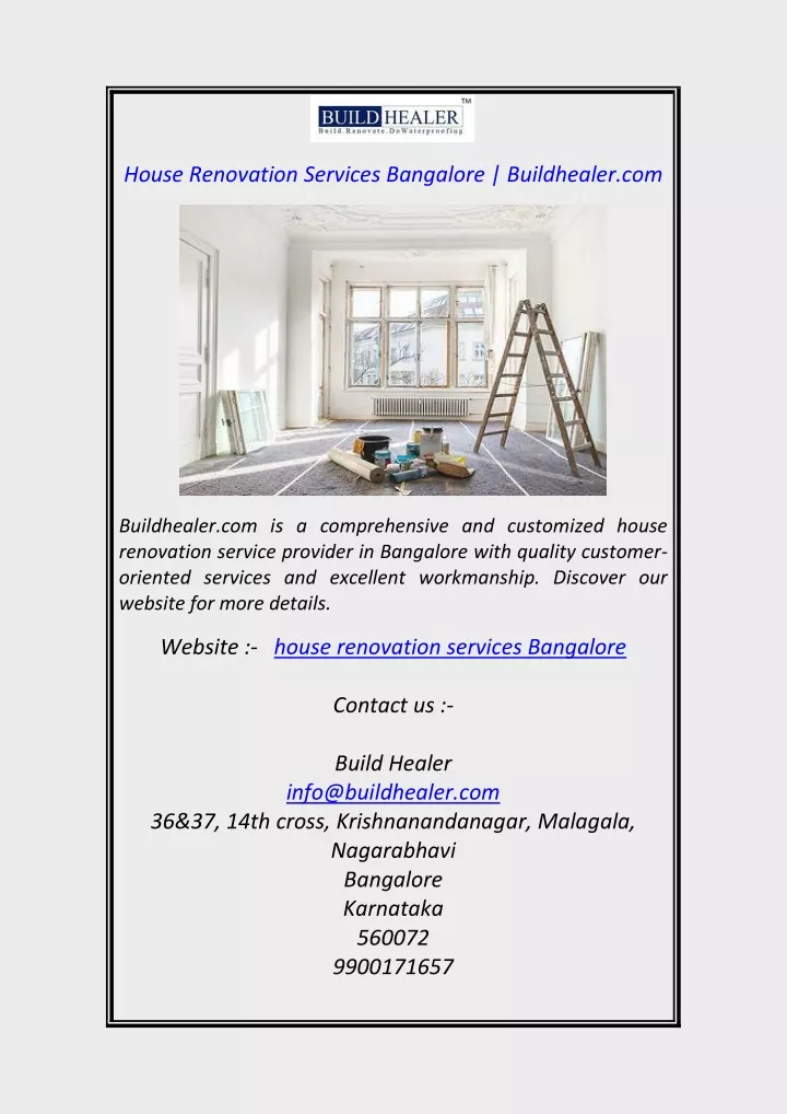 house renovation services bangalore buildhealer