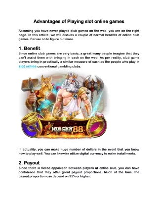 advantages o advantages of playing