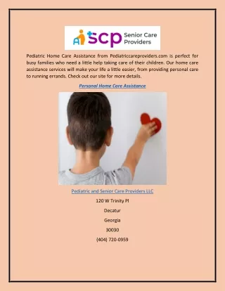 Personal Home Care Assistance  Pediatriccareproviders.com