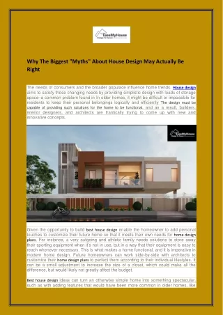 why the biggest myths about house design