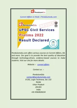 current affairs in hindi pendulumedu com
