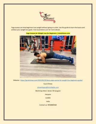 Yoga Asanas for Weight Loss for Beginners  Gustchimes.com