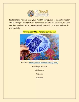 Psychic Near Me  Pandith-suryaji.com