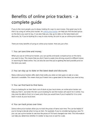 benefits of online price trackers a complete guide