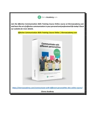 Effective Communication Skills Training Course Online  Elernoacademy.com