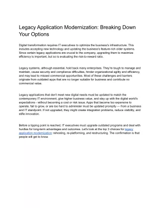 Legacy Application Modernization_ Breaking Down Your Options