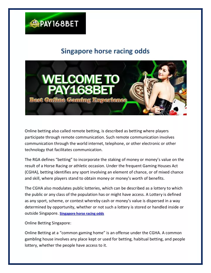 singapore horse racing odds