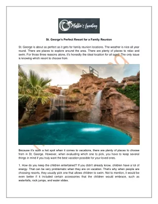 St. George’s Perfect Resort for a Family Reunion