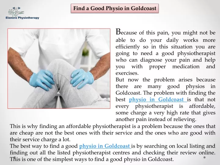 find a good physio in goldcoast