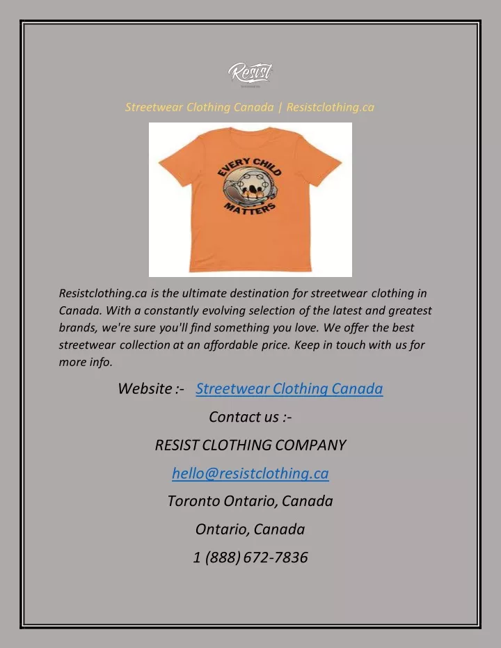 streetwear clothing canada resistclothing ca