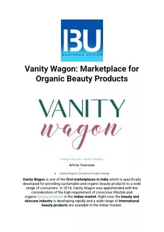 Vanity Wagon: Marketplace for Organic Beauty Products