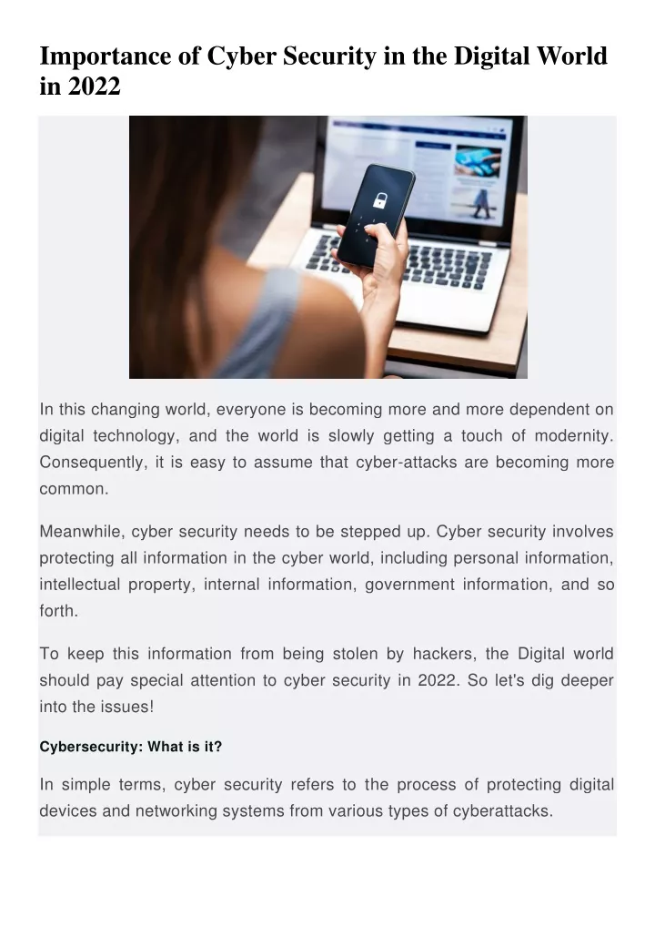 importance of cyber security in the digital world