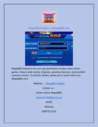 mega888 original mega888k com