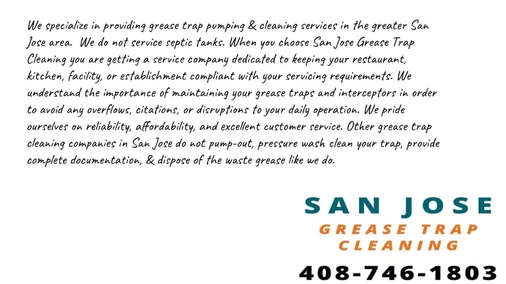 we specialize in providing grease trap pumping