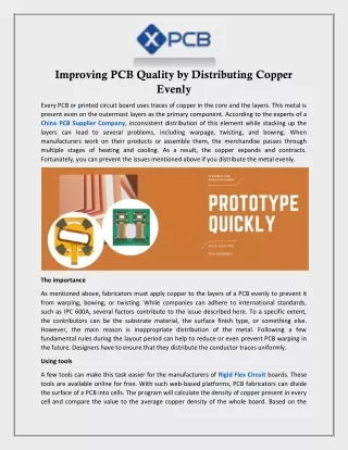Improving PCB Quality by Distributing Copper Evenly