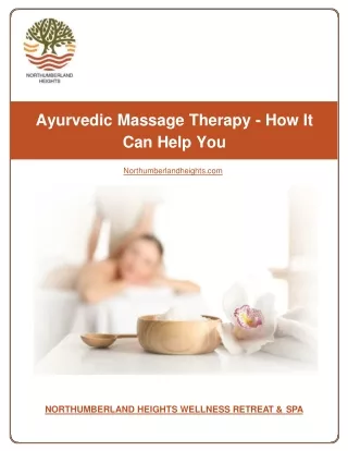 Ayurvedic Massage Therapy - How It Can Help You